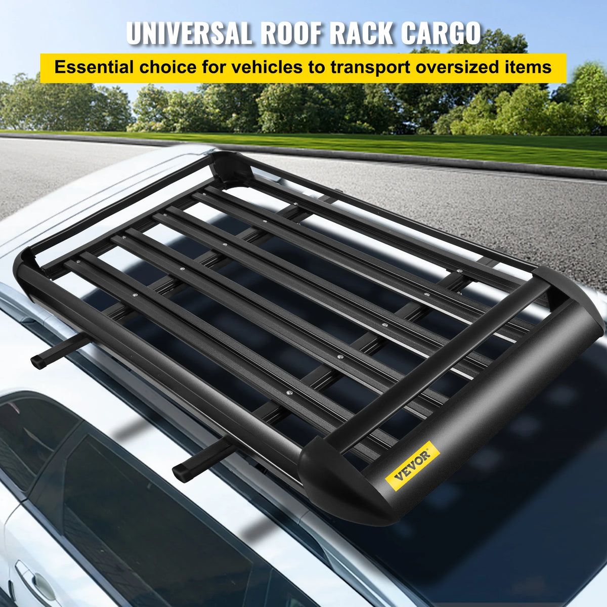 Vevor - Auto dakdrager - Laadvermogen 100KG - 127 x 90 x 14 cm - voor alle soorten auto's - Zwart - QUORE