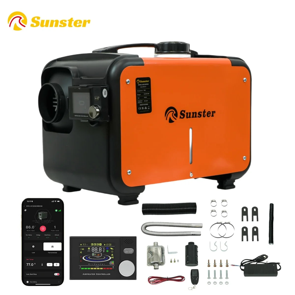 8KW 12V 24V 220V AC&DC universal Diesel Air Heater All In One bluetooth App Control Parking Heater for Van Camping Trailer Home