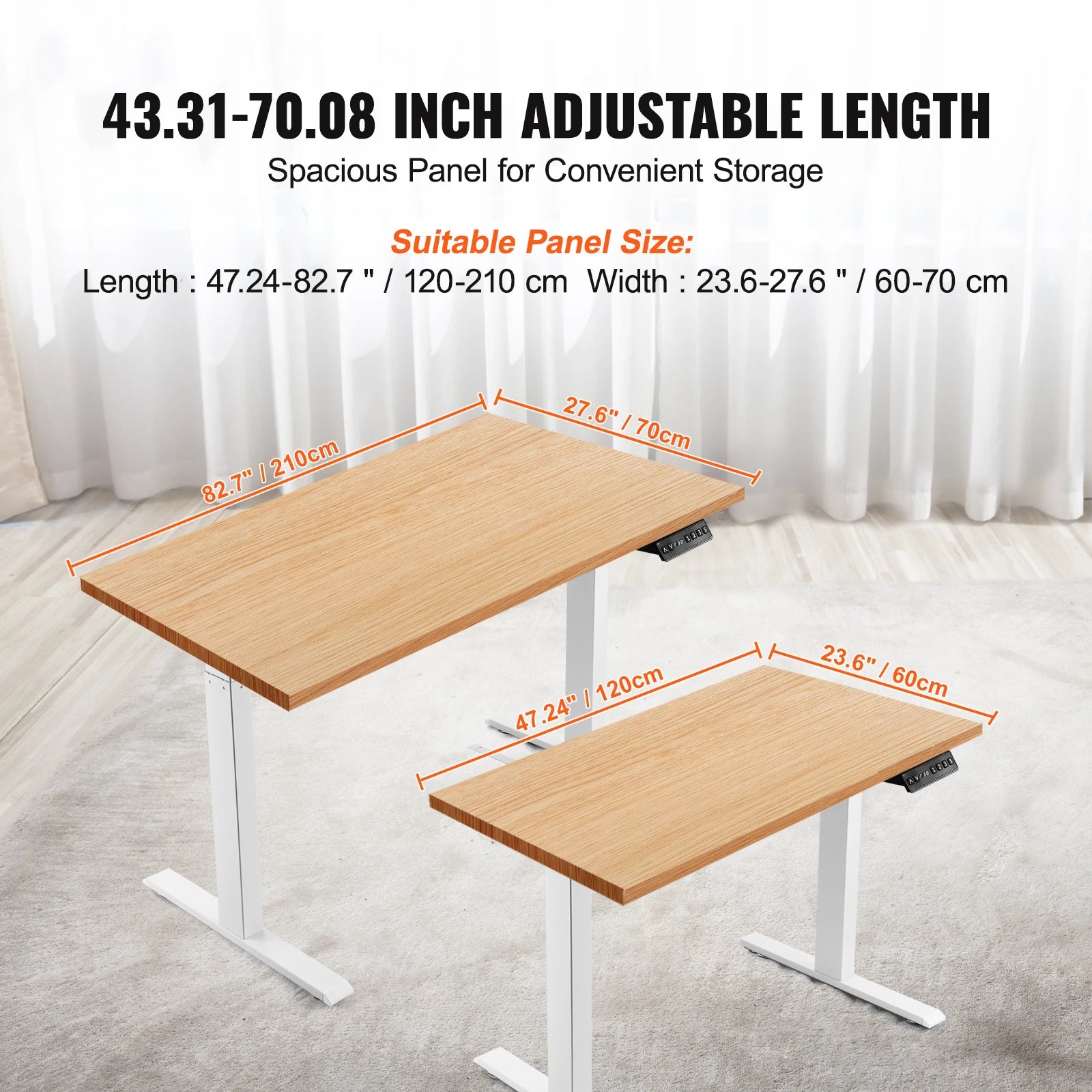 Elektrisch Zit-Sta Bureauframe - Verstelbaar Bureau Onderstel - Staand Bureauframe - Bureauonderstel - Hoogte Verstelbaar - 64-129cm - met Geheugenfunctie - voor Buro - Bureau Poten - Bureautafel - Burotafel - QUORE