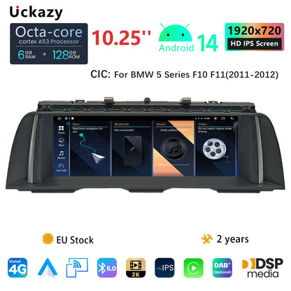 Android 14 Autoradio BMW 5 Serie – Multimedia Systeem – Navigatie Systeem – CarPlay Radio – Touchscreen Display – 10,25 Inch HD Scherm – 8-Core Processor – 128 GB Opslag