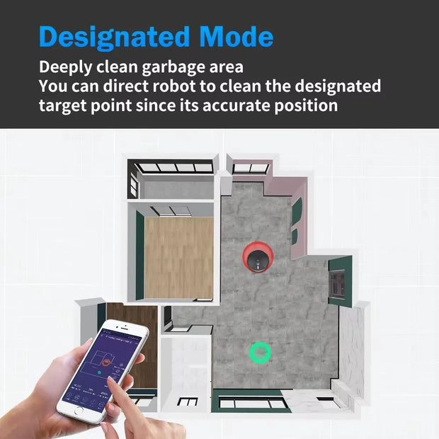 ABIR X6PRO Robot Vacuum Cleaner, Visual Navigation,APP Virtual Barrier,6000PA Suction,Smart Home Mop,Floor Carpet Washing-3