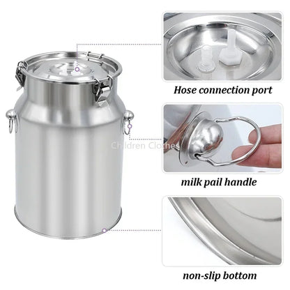 Elektrische Melkmachine – Melkmachine Koeien – Geiten Melkapparaat – Melkrobot – Melksysteem – RVS Melkbeker 10 Liter – Instelbare Zuigkracht