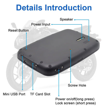 5 Inch Portable GPS Navigation Motorcycle Waterproof Carplay Display Motorcycle Wireless Android Auto IPX7 GPS Screen Apple