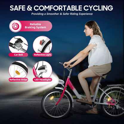 Kinderfiets – Jongensfiets – Meisjesfiets – Fiets Voor Kinderen – 20-Inch – 6 Versnellingen – Verstelbaar Stuur En Zadel