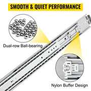 Lineaire geleiderails - 3-voudige geleiderail - Heavy Duty ladegeleiders - Breedte 3in - Lengte 36in - Zilver