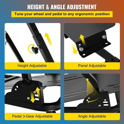 Stuurstandaard - Wheel Stand - Racing Simulator - Sim Race Stuurstandaard - Racing Wheel Stand - Volledig Verstelbaar – Carbon Staal – Compact Opvouwbaar - Zwart