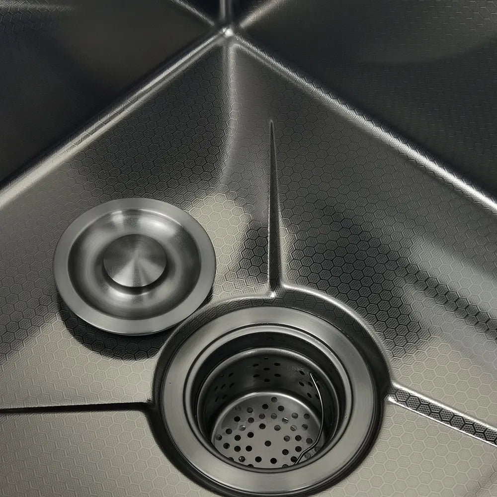 RVS Spoelbak – Keukenspoelbak – Inbouw Spoelbak – Enkele Kom – Aanrecht Spoelbak – Anti-Kras Nano Technologie – Linkerafvoer 68x46 cm