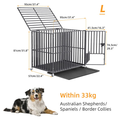 Hondenbench – Hondenkooi – Huisdier Bench – Veiligheidsbench – Sterk IJzeren Frame – Dubbele Veiligheidssluiting