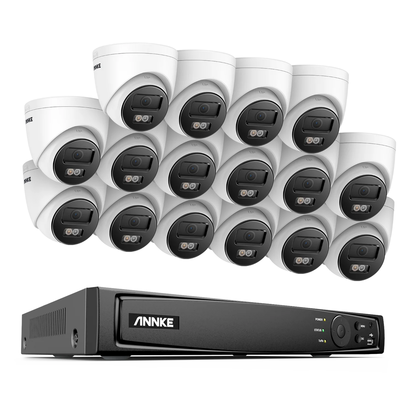 16-kanaals 4K bewakingsset – Surveillance systeem – Beveiligingscamera set – CCTV pakket – NVR kit – 16 camera’s 8MP – Ingebouwde 2TB HDD – Mens- en voertuigdetectie