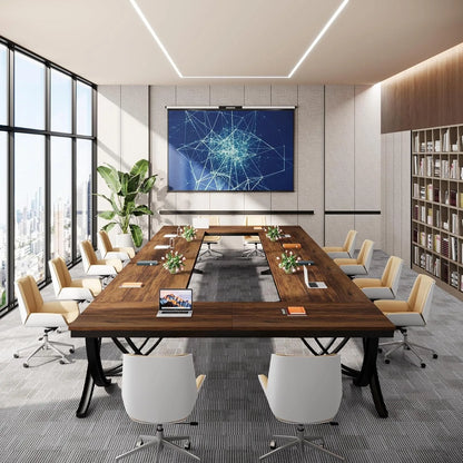 Vergadertafel – Vergadertafel Klein – Bureautafel – Overlegruimte – Kantoor – 6 Tot 8 Personen – Krasbestendig Werkblad - 200 x 70 x 75 cm - Bruin