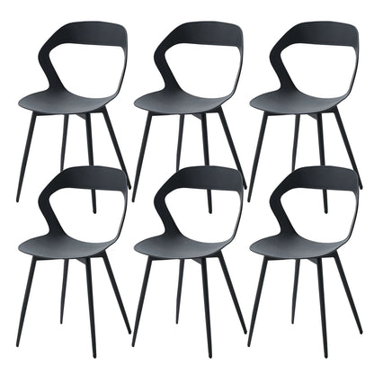 Eetkamerstoelen – Stoelen – Dining Stoelen – Zwarte Stoelen – Set Van 6 – Metalen Pootjes – Hoogwaardig Polypropyleen - QUORE