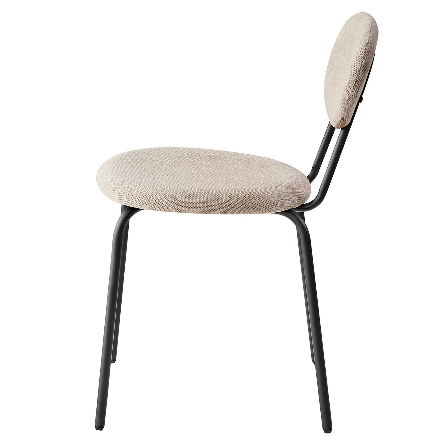 Scandinavische Eetkamerstoelen – Set van 4 Stoelen – Velours Stoelen – Stapelbare Stoelen – Metalen Poten – Ergonomisch Design – Geluiddempend - 42 x 45 x 78 cm - Hoefijzerwit