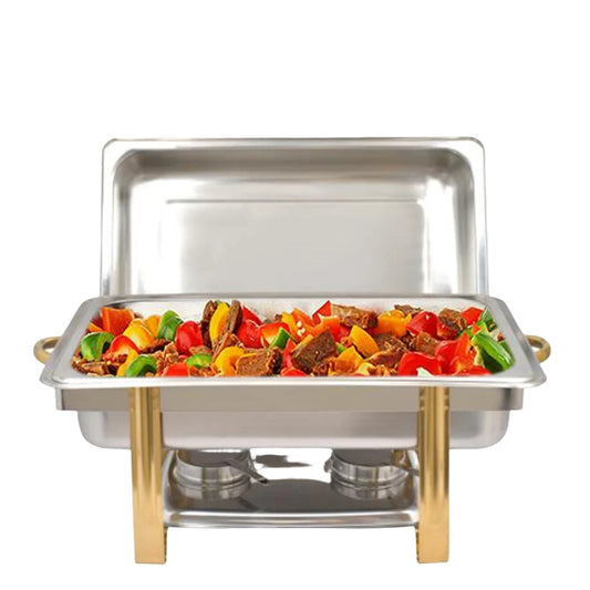 9L Buffet Warmer - Warmhoudplaat - Chafing Dish - Voedselwarmer - Warmhoudpan - Roestvrij staal - QUORE