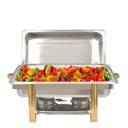 9L Buffet Warmer - Warmhoudplaat - Chafing Dish - Voedselwarmer - Warmhoudpan - Roestvrij staal - QUORE
