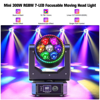 Mini Bee Eye Moving Head Licht – Moving Head Spot – Podiumverlichting – DJ Licht – Disco Licht – 300W RGBW LED – 540° Pan & 250° Tilt – EU Stekker