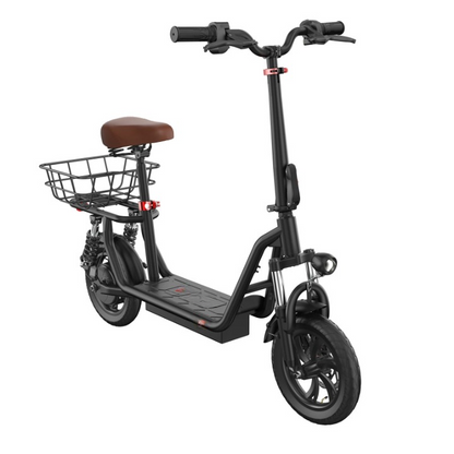 Scooter - Elektrische Step - E-Scooter - Opvouwbare - met Koplampen - Achterlichten - Mand - Verstelbare Stoel - 12 Inch - 7.5Ah - 500W - 36V - 35km/h - 115 x 125 cm - Zwart