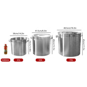 Soup pan - Soup pot - Cooking pans - Stew pan - Soup kettle - 70L - Stainless steel soup pan with lid - With stainless steel lid