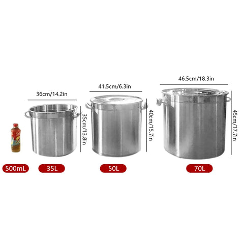 Soup pan - Soup pot - Cooking pans - Stew pan - Soup kettle - 70L - Stainless steel soup pan with lid - With stainless steel lid