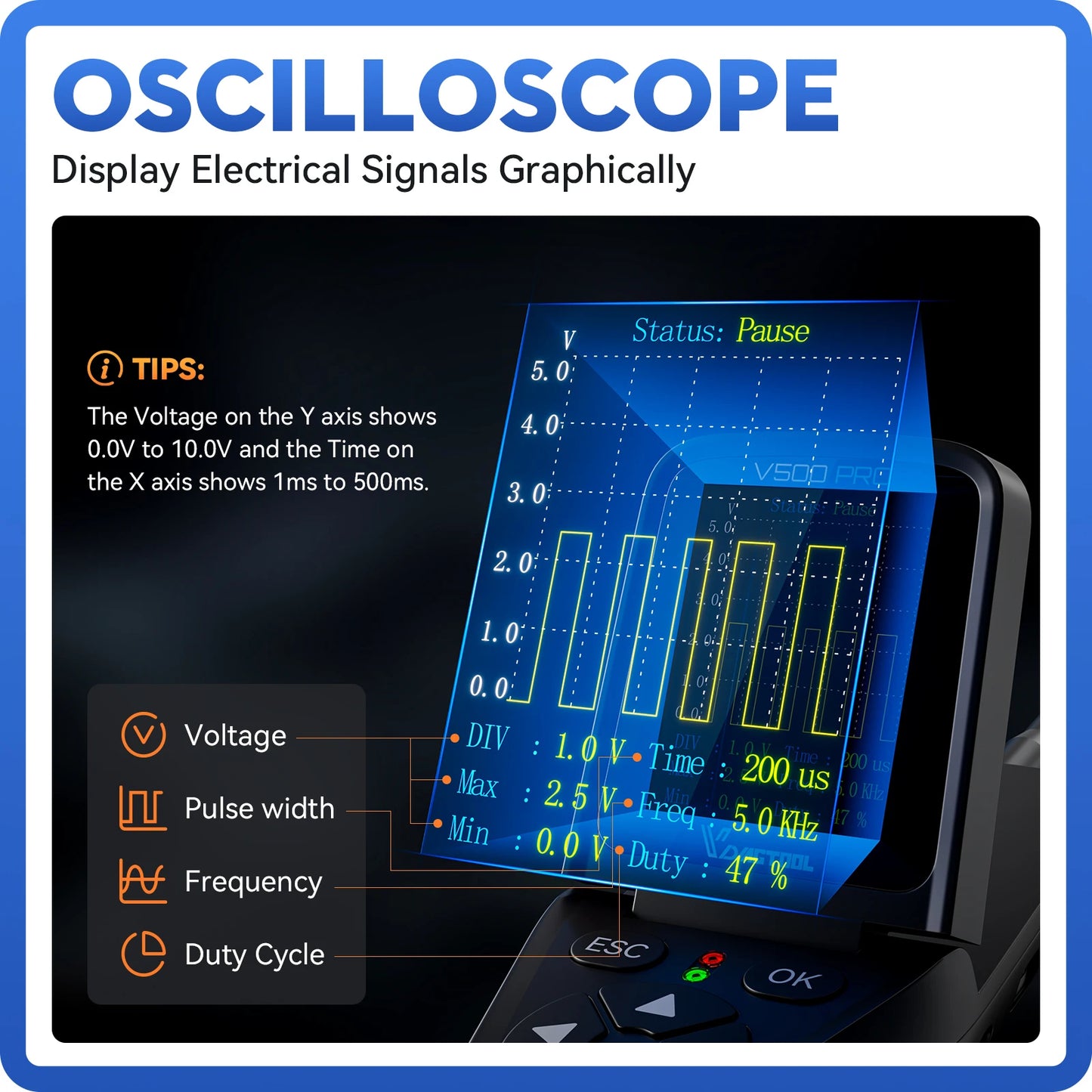 Multifunctionele Circuit Tester – Spanningstester – Elektronica Tester – Autodiagnose – Contactloze Meting – Lichtgewicht Design – Geavanceerde Signaalanalyse