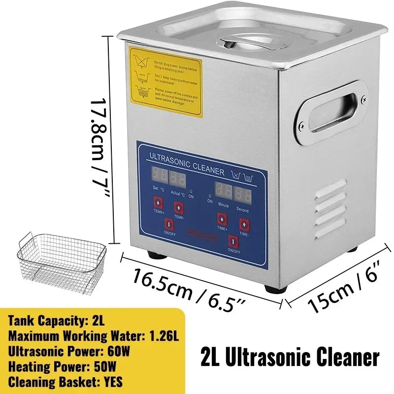 Ultrasoon Reiniger - Roestvrij Staal Professionele -  Ultrasone Reinigingsapparaat - Digitale Verwarmings Timer - Sieraden - Brillen - Tanden - 10L - QUORE