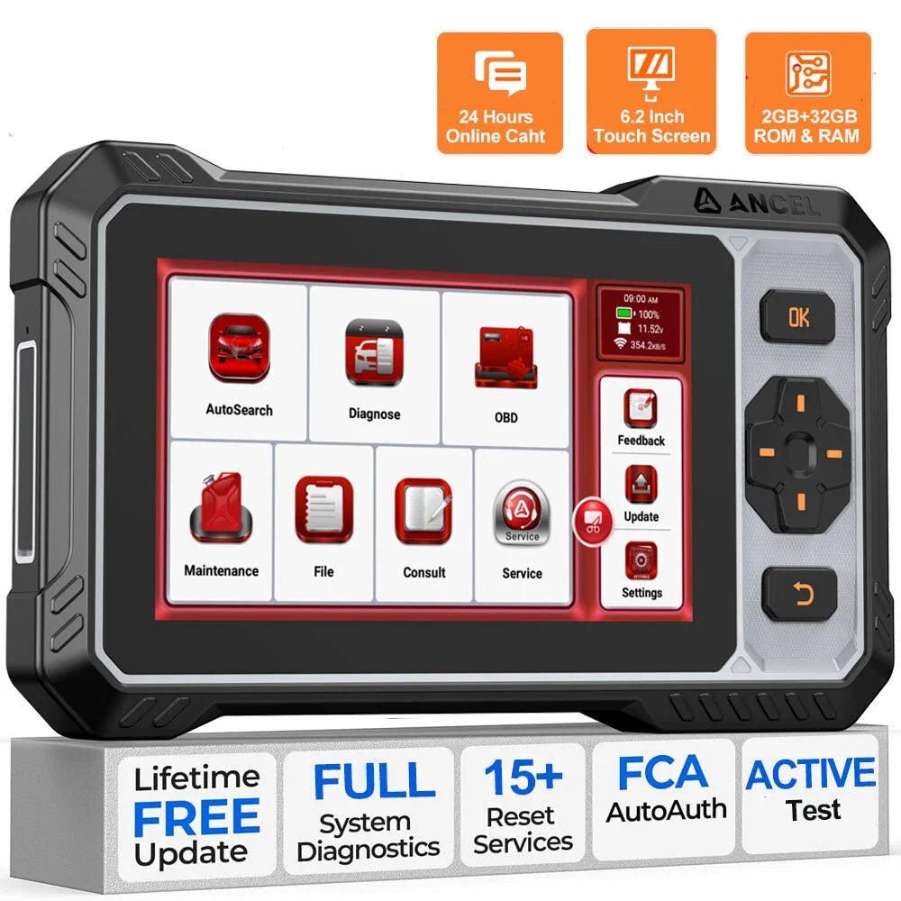 OBD2 Autodiagnose Scanner – Auto Diagnose Tool – Foutcode Scanner – Diagnostisch Apparaat – Tweerichtingscontrole – 6,2 Inch Hd Touchscreen – Wifi Updates