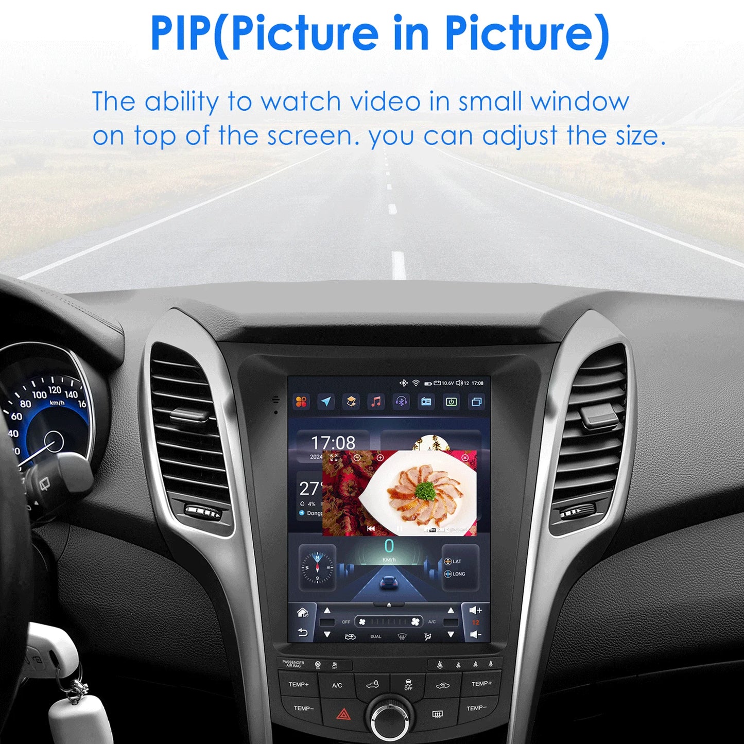 Multimedia Autoradio – 2-DIN Radio – Android Autoradio – GPS Navigatie – 9,7 Inch QLED Touchscreen – Android 14 Besturingssysteem – Draadloos CarPlay & Android Auto - QUORE