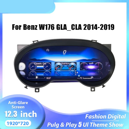 Digitaal Dashboard 12,3'' – Instrumentenpaneel – Auto Display – Cockpit Scherm – HD Cluster – IPS Scherm 1920x720 – Draadloos CarPlay & Android Auto