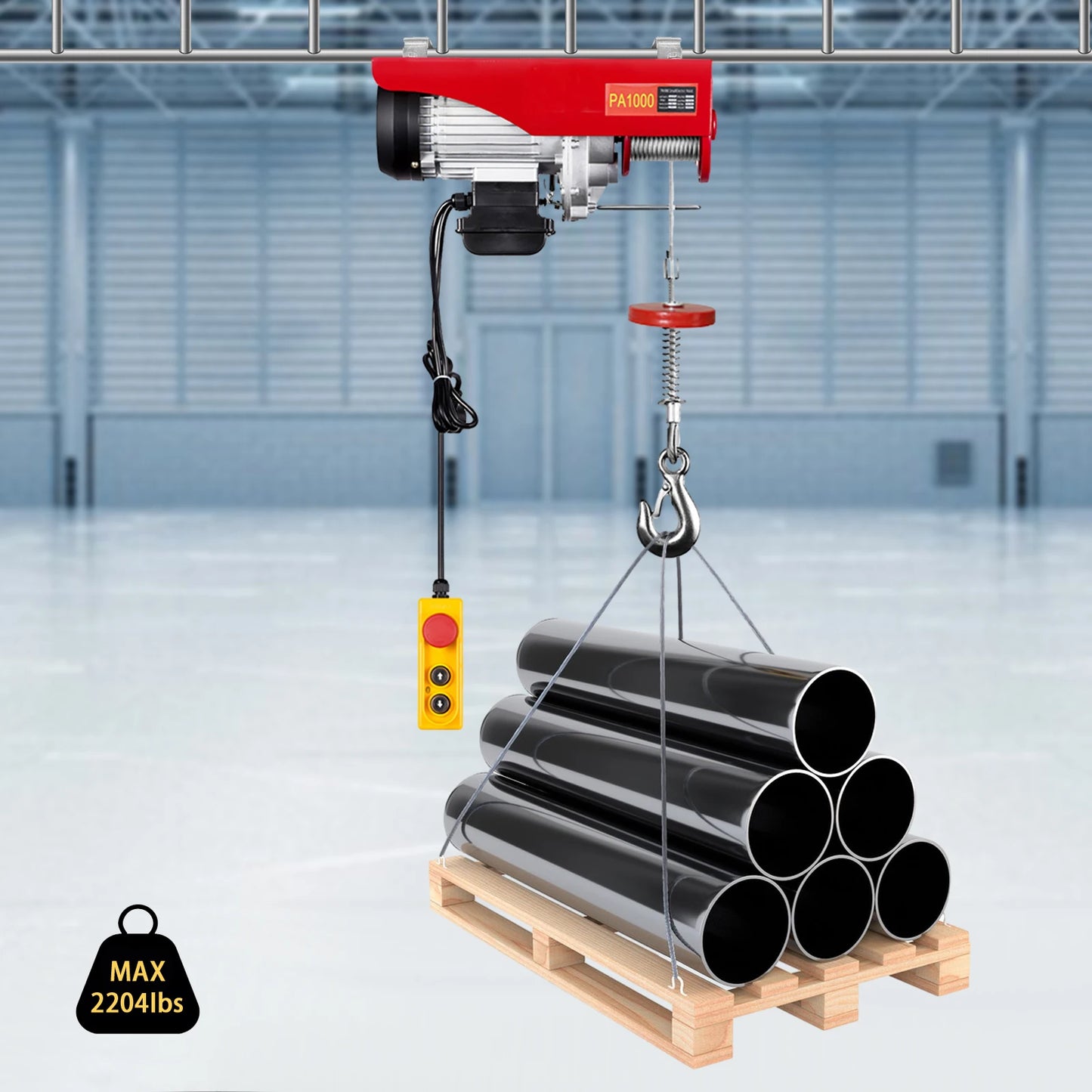 Elektrische Takel – Elektrische Hijskraan – Hijsinstallatie – Tilwagen – 1000 Kg Capaciteit – Automatische Remfunctie