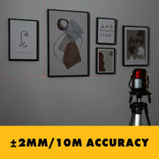 Laser Level - Zelfnivellerend - Horizontaal en verticaal - 360 graden aanpassing - Hogere zichtbaarheid - 5 lijnen - Golflengte 635 nm - IP54 - Rood