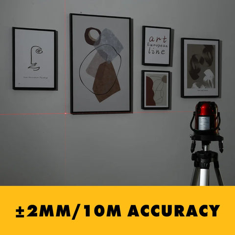 Laser Level - Zelfnivellerend - Horizontaal en verticaal - 360 graden aanpassing - Hogere zichtbaarheid - 5 lijnen - Golflengte 635 nm - IP54 - Rood