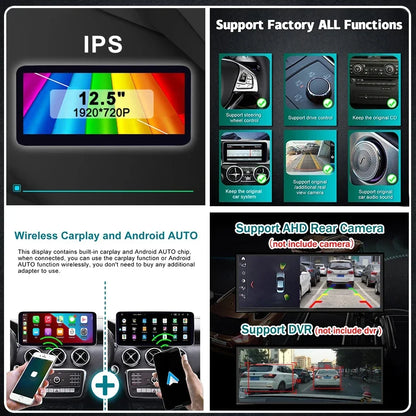 Multimedia Speler Mercedes-Benz – Car Radio – Auto Stereo – Navigatiesysteem – Infotainment Systeem – 9-Inch Touchscreen – Android 13 – Draadloze CarPlay & Android Auto