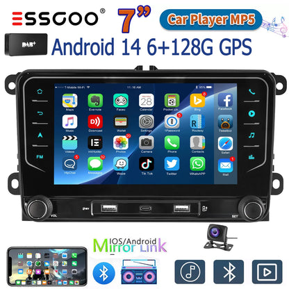 ESSGOO Android 14 Wireless Carplay Car Multimedia Player For Volkswagen Skoda Octavia golf 5 6 touran passat GPS WiFi Car Radio - QUORE