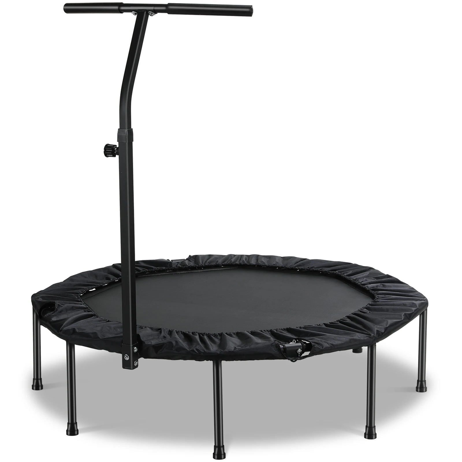Fitness Trampoline - Mini Trampoline - Opvouwbaar Ontwerp - 127 cm Trampoline - Verstelbare T-handgreep - Indoor - Outdoor - TÜV GS-gecertificeerd - Max 150 kg - Zwart - QUORE