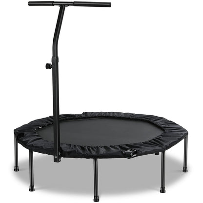 Fitness Trampoline - Mini Trampoline - Opvouwbaar Ontwerp - 127 cm Trampoline - Verstelbare T-handgreep - Indoor - Outdoor - TÜV GS-gecertificeerd - Max 150 kg - Zwart - QUORE