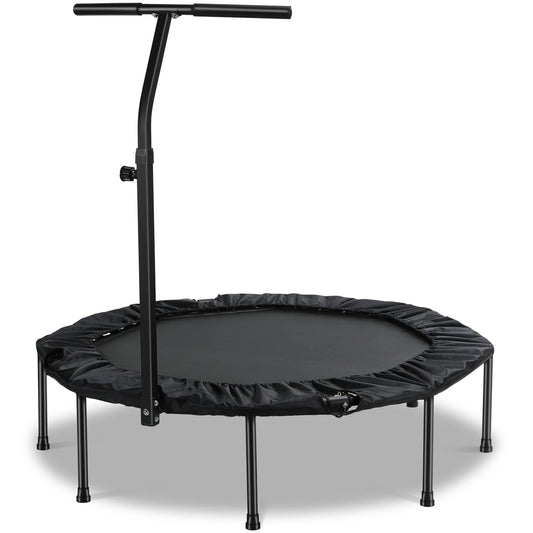 Fitness Trampoline - Mini Trampoline - Opvouwbaar Ontwerp - 127 cm Trampoline - Verstelbare T-handgreep - Indoor - Outdoor - TÜV GS-gecertificeerd - Max 150 kg - Zwart - QUORE