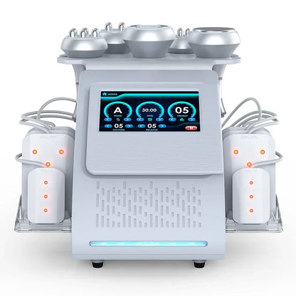 6-In-1 Ultrasonische Vetverbrandingsmachine – Vetreductie Apparaat – Cavitatie Machine – Lasertherapie – Vacuümtherapie – 80 kHz Ultrasoon – 300W Vermogen - QUORE