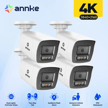 8MP 4K IP Beveiligingscamera – Nette Bewakingscamera – CCTV Camera – Surveillance Camera – Beveiligingscamera Buiten – PoE Aansluiting – Waterdichte Behuizing – Bewegingsdetectie – Tweeweg-Audio