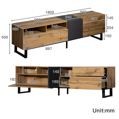 Tv-Kast – Tv-Meubel – Houten Kast – Media Meubel – Scandinavisch Design – Soft-Close Deuren – Geschikt Voor 80 Inch