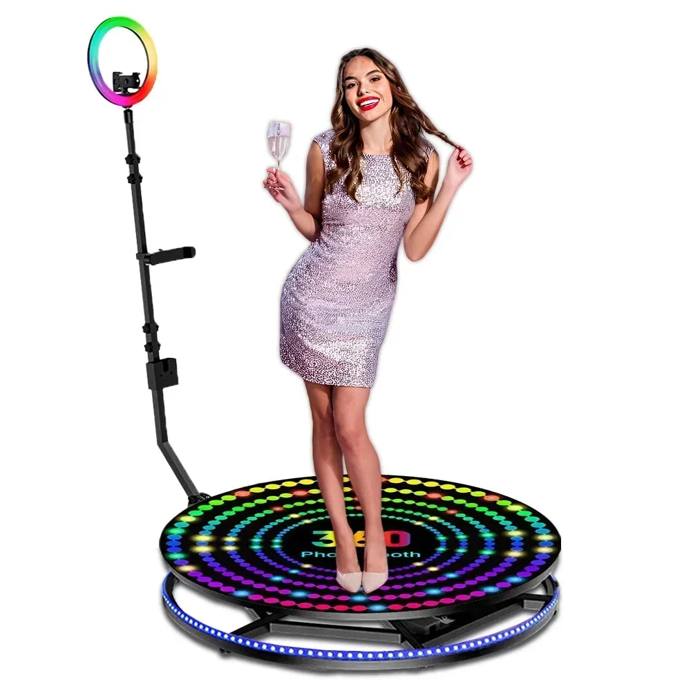 360 Fotocabine – Draaibare Selfie Booth – Photobooth – Selfiestand – 360 Graden Camera – Maximaal 400 kg Draaggewicht – Afstandsbediening Met Snelheidscontrole