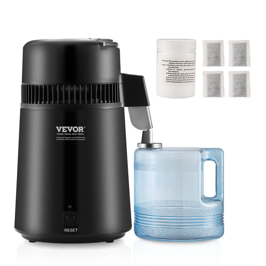 Water Filter - Water Distiller - Water Filter Survival - Water Distiller - Water Purifier - Stainless Steel Interior - Distilling Water Machine - Black