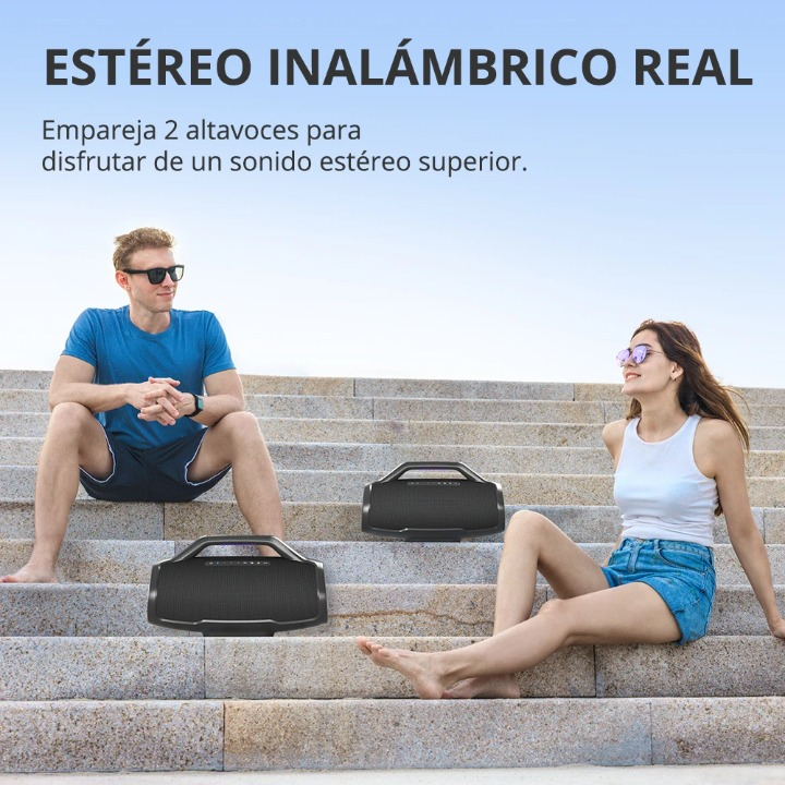 Luidspreker - Bluetooth-Luidspreker - Bluetooth Speaker Draadloos - Tafelbladmontage - Compatibele met Laptop - Tablet - Smartphone - 3-weg geluidssysteem - 25W - 20Hz-20KHz - 18000mAh - Sync Up 100+ Device - Zwart