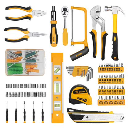 Deko - Gereedschapskoffer - 228-delig - Gevuld - Gereedschap - Gereedschapsset - Autoreparatiegereedschapcombinatie - Gemengde gereedschapsset - geel - QUORE