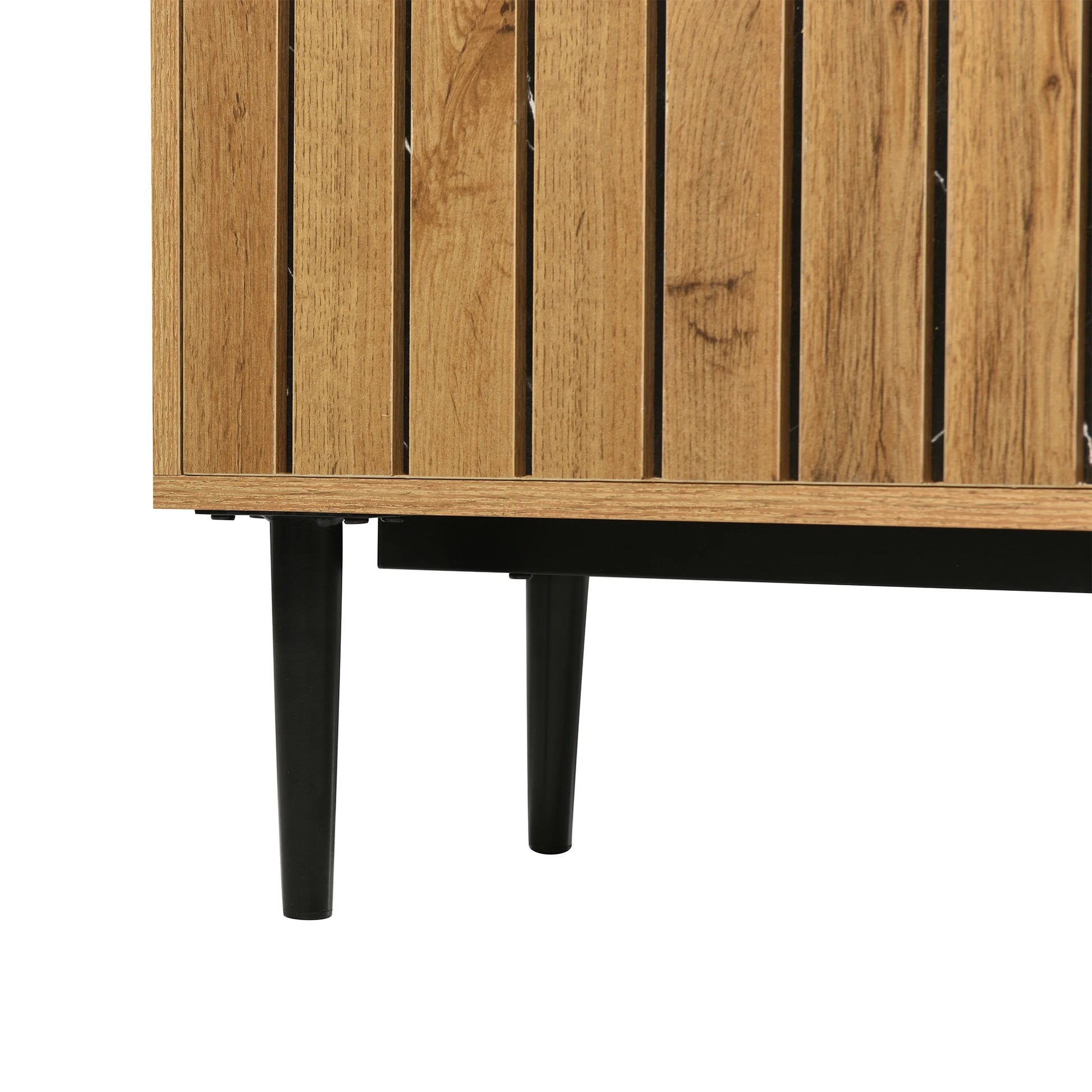 TV-Meubel – Tv-Kast – Media-Meubel – Wandmeubel – Modern Design – Marmerlook En Hout – Geschikt Voor 40-49 Inch Televisies - 129 x 30 x 58 cm - Bruin - QUORE