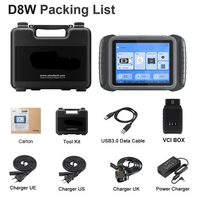 Autodiagnosetool – Auto Scanner – Diagnoseapparaat – OBD2 Scanner – WiFi En Bluetooth – 8-Inch Touchscreen – 5000mAh Batterij