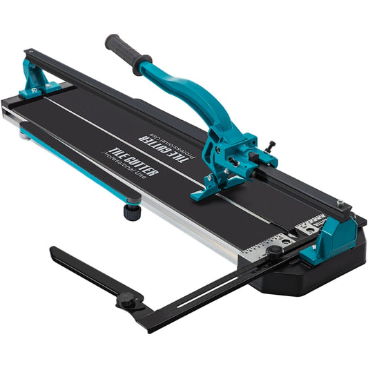 Handmatige Tegelsnijder - Laserpositionering - Single Rail - Professioneel Handgereedschap - Voor Het Snijden - Keramische Porseleinen - Granieten - Vloertegels-  31 inch - met Beugel - 104.5 x 48.5 x 26 cm - Blauw
