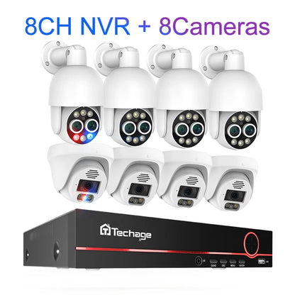 8CH 8MP 4K HD H.265 POE система охранной камеры обнаружения человека наружная внутренняя система видеонаблюдения - QUORE