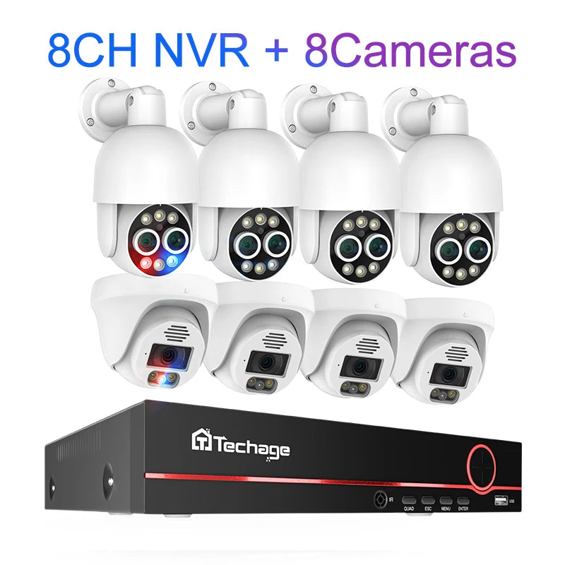 8CH 8MP 4K HD H.265 POE система охранной камеры обнаружения человека наружная внутренняя система видеонаблюдения - QUORE