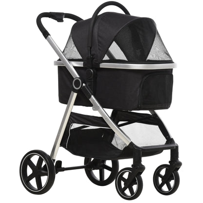 Hondenwagen – Hondentrolley – Hondenbuggy – Dierenwagen – 2-In-1 Design – Stevige Metalen Constructie