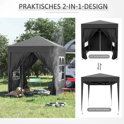 Inklapbaar Buitenpaviljoen – Tuinpaviljoen – Partytent – Overkapping – Beschutting – 2 X 2 Meter – Water- En UV-Bestendig