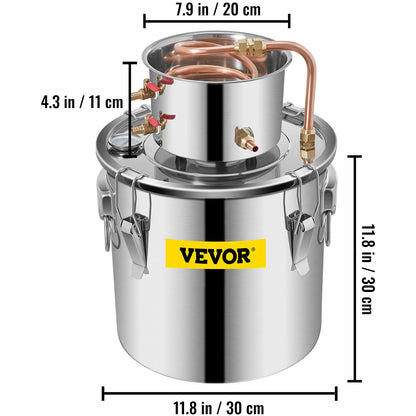 VEVOR Alcohol Still Water Alcohol Distiller Home Distillery Kit include Stainless Steel Tube Pump for DIY Whisky Wine Brandy